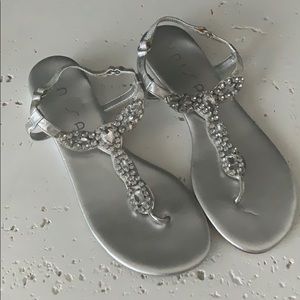 Silver jewel sandals